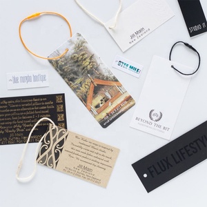 Barato reciclado personalizado Natural Offeset impresión nombre ropa Logo pequeño Mini papel colgar etiquetas colgantes para joyería - Product Image 6