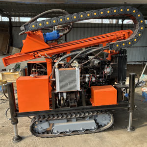 Hongrun 200 mét 325m đường kính theo dõi gắn động cơ diesel DTH nước giếng khoan quay giàn khoan với máy bơm - Product Image 1