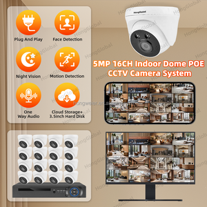 HongGlobal 5MP 16 canales Monitor de grabadora de vídeo en red POE Cámara doméstica NVR Sistema IP CCTV Kit Sistema de cámara de seguridad inalámbrica - Product Image 2