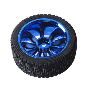 Rueda de goma de 65mm, modelo RC, neumático alargado, acoplamiento de cobre, conexión hexagonal para Arduino, chasis de coche inteligente DIY