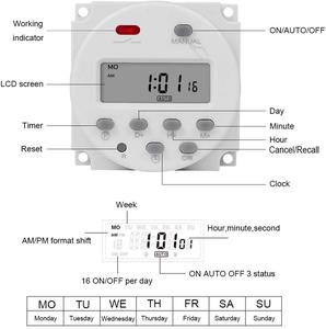 16A 110V/220V LCD Digital programmier barer Timer-Schalter/CN101A Timer-Relais schalter