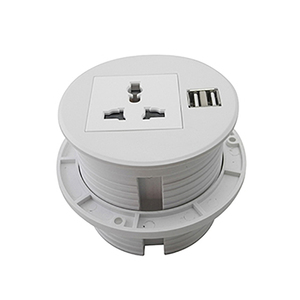 Toma de corriente Universal para escritorio de oficina, mueble de sobremesa, ojal con 2 usb - Product Image 1