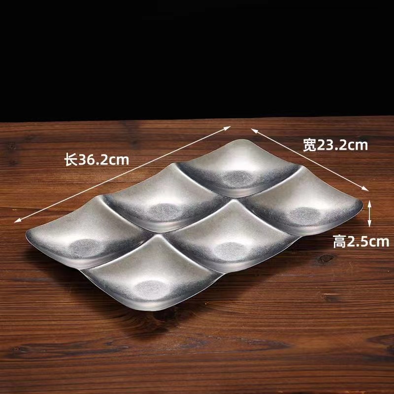 6-compartment decorative plate (snowflake sand)