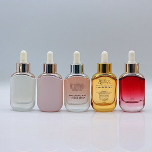 <strong>Oval</strong> 30ml 15ml 50ml Transparent Cosmetic Packing 30ml Flat Unique Essential Oil Liquid Skin Care Serum <strong>Perfume</strong> Dropper Bottle - Product Image 4
