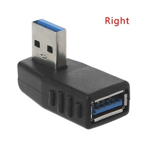 Left Right Angle <strong>USB</strong> 3.0 Male <strong>to</strong> <strong>USB</strong> 3.0 Female Data Power Converter Adapter - Product Image 2