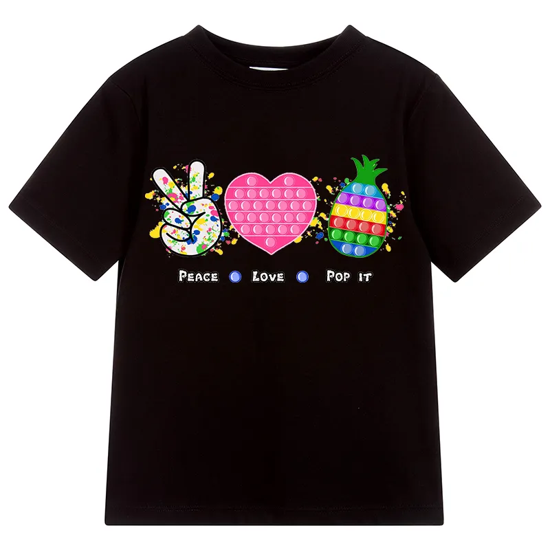 Camiseta de arco-íris para crianças, camiseta fofa e rosa de arco-íris com abacaxi para coração para crianças