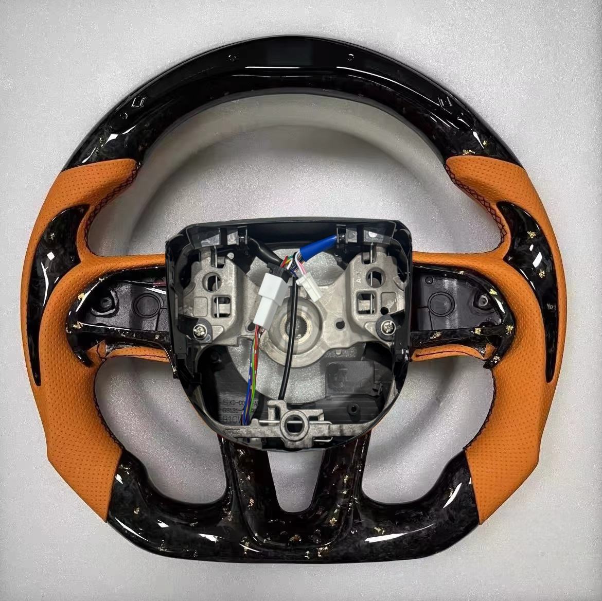 Orange LED forged carbon fiber steering wheel