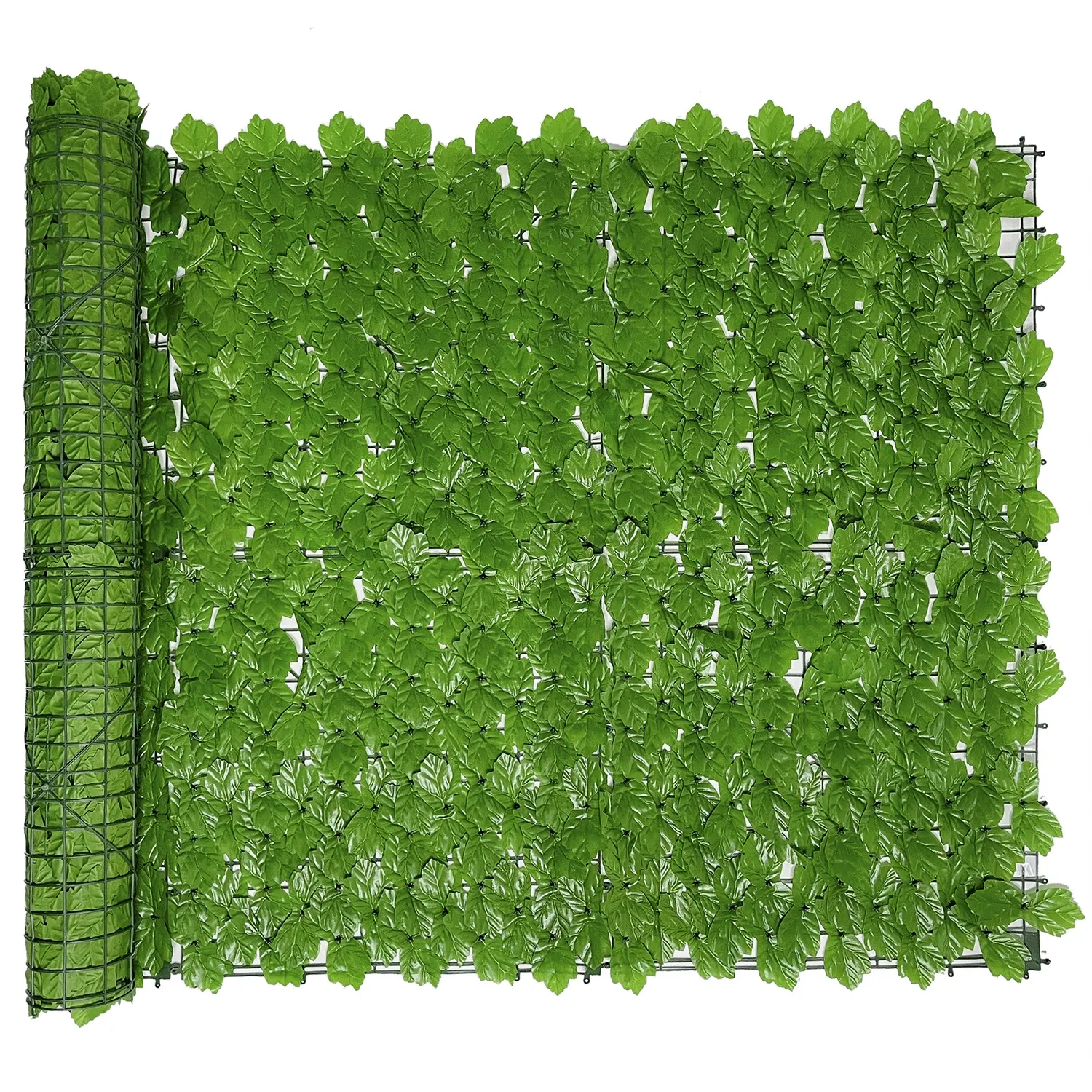Linwoo personnalisé intimité Faux plastique feuille de vigne vert lierre feuilles écran haie rouleau artificiel vert clair feuille d'érable clôture