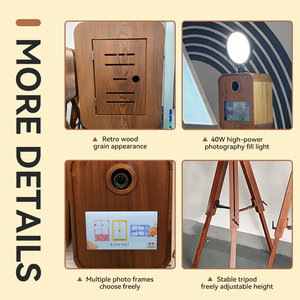 Cabina DE FOTOS vintage de madera completamente automática para máquina de cabina de fotos interactiva de boda con estuche de vuelo - Product Image 6