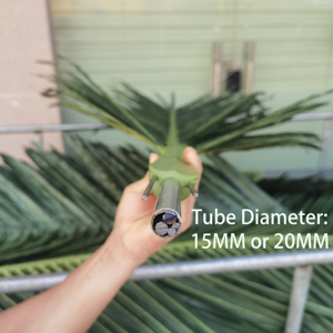 1.5m a 3.4m di verde interno/esterno gigante Anti UV grande datteri di cocco foglia di palma tropicale di grandi dimensioni foglie di palma artificiale