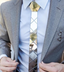 Hamocigia Trung Quốc handmade hình dạng hình học Acrylic người đàn ông hình lục giác HEX Acrylic gương Tie - Product Image 6