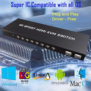 SYONG 8端口KVM交换机HDMI 4K 30Hz，SYONG机架视频HDMI KVM切换器控制台8进1出 + 8包电缆 - Product Image 5
