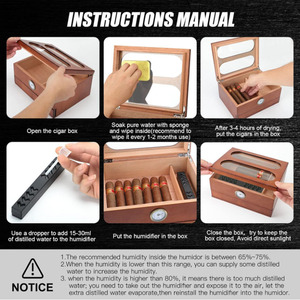 Handcrafted Desktop <strong>Humidor</strong> That Can Hold 20-35 Cigars Humidifier and Accessory Drawers Cigar <strong>Humidor</strong> With Front Hygrometer - Product Image 6