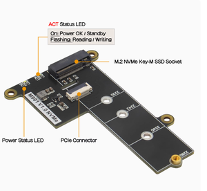 Raspberry Pi開発ボード5PI5 PCIeからM.2 NVMe M.2 SSDシールドM901金属ハウジングラジエーター電源付き - Product Image 2