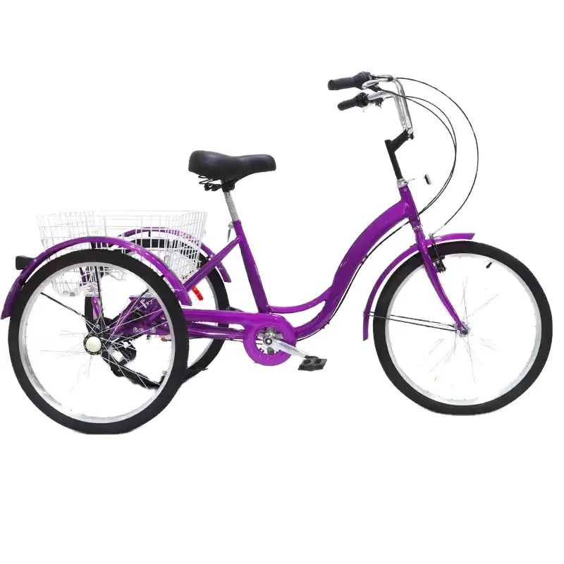 Cesta de triciclo para idosos, pedal de 3 rodas de boa qualidade, cesta para adultos, pedal de 20/24 polegadas, outros triciclos de carga, venda de fábrica