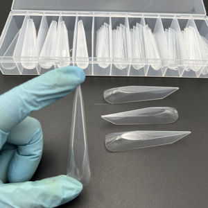 Yeni 70 İpuçları Xxxl ekstra uzun dramatik 3D üst düz çift formu rusya çivi uzatma kalıp Nail İpuçları - Product Image 3