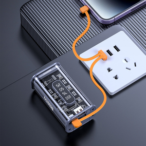 10000mAh Transparent Portable Power Station LED Display High Capacity Quick Charge Support Micro USB <strong>Input</strong> Interface 10W <strong>Output</strong> - Product Image 2