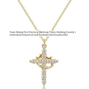 Avrupa amerikan tam elmas dönebilir Birthstone çapraz taç kolye sınır ötesi klavikula zinciri hediye için