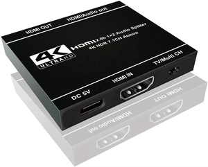 <strong>HDMI</strong> <strong>Splitter</strong> Adapter <strong>1</strong> in <strong>2</strong> Out 4K@60Hz <strong>HDMI</strong> <strong>2</strong>.0 <strong>Splitter</strong> HDCP2.<strong>2</strong> for Dual Monitors or Audio/<strong>HDMI</strong> Mixed Mode - Product Image 1