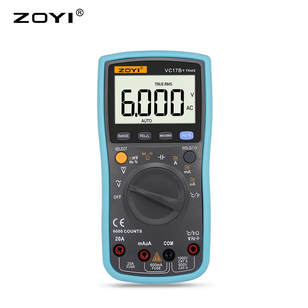 ZOYI-multímetro Digital VC17B +, dispositivo de medición de temperatura, diodo CAT, producto de clase principal III, modelo de ubicación, prueba de corriente de voltaje MSD