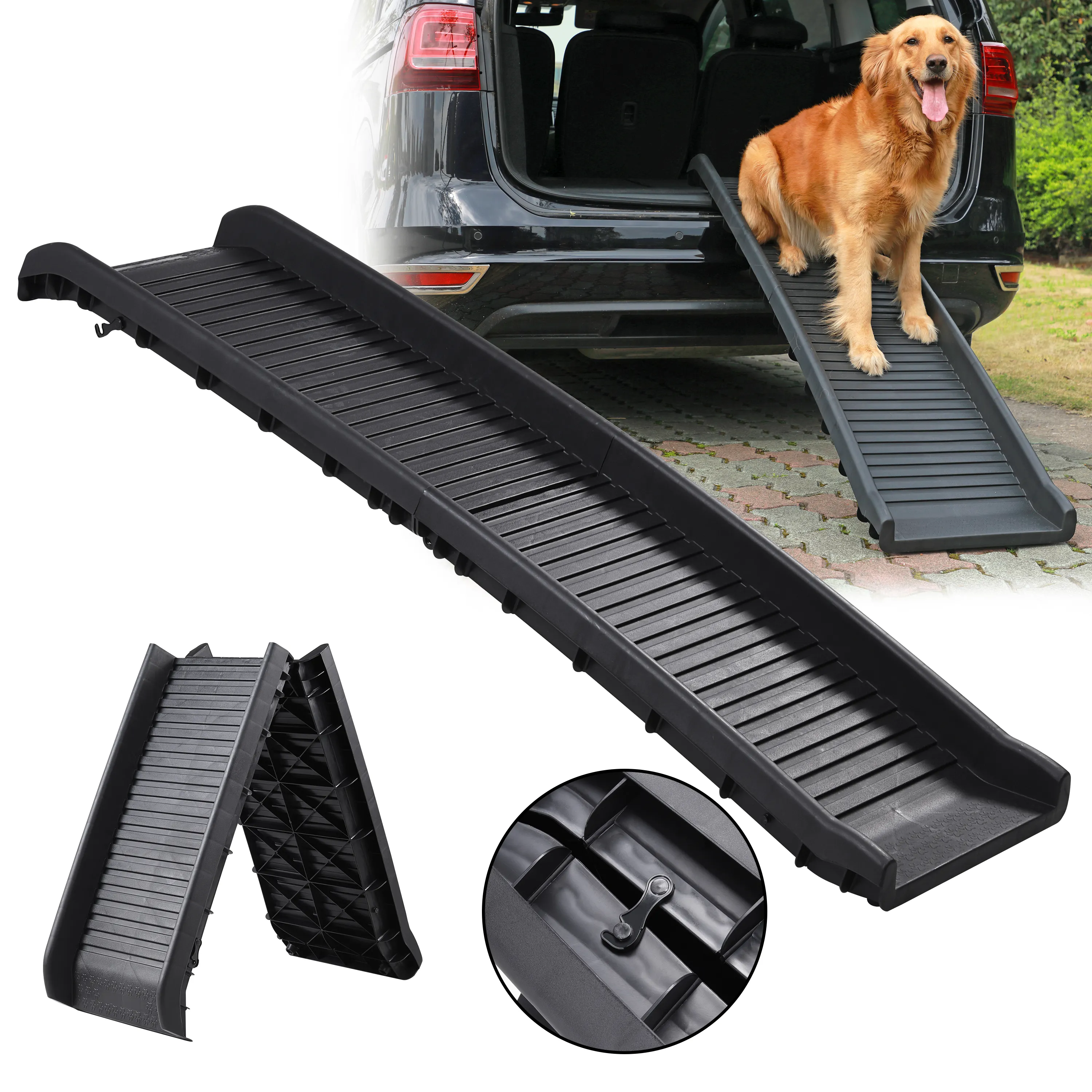 156x40 cm rampe pour chien stable légère pliable escalier pour chien rampe de démarrage de voiture pour animaux de compagnie aide à l'entrée antidérapante jusqu'à 90 kg