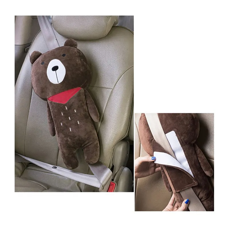 Muñeca de felpa para niños, fundas de cinturón de seguridad para coche, almohadas con correa para cinturón de seguridad, almohada para niños