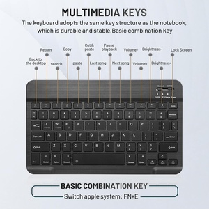 VONN Custom Lightweight Office <strong>Computer</strong> Rechargeable Ultra Slim Multi-Device <strong>Wireless</strong> BT <strong>Keyboard</strong> and <strong>Mouse</strong> <strong>Combo</strong> for Tablet - Product Image 6