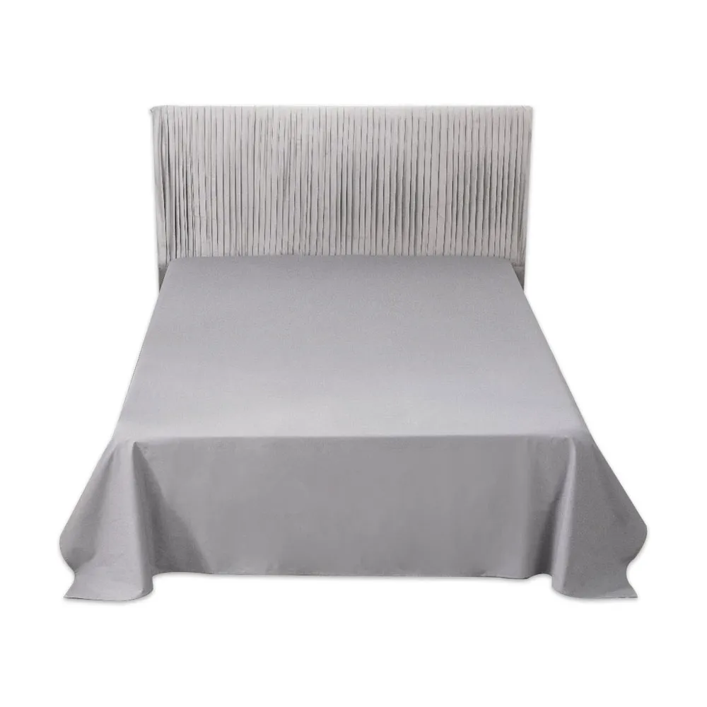 Drap de lit mis à la terre avec 2 taies d'oreiller en tissu de coton argenté conducteur 400TC avec cordon de mise à la terre Protection EMF