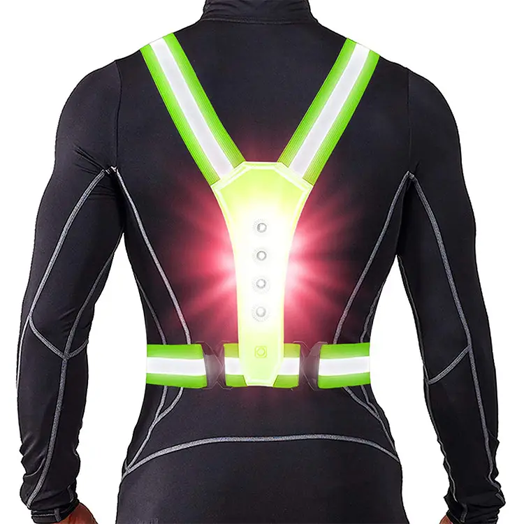 Wholesale Custom Logo Printed Reflective mesh safety led running vest