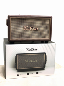 Kudear Leather Retro Bluetooth Speakers Wood Portable Wireless Music BT Sound Box Multifunction AUX Microphone <strong>Input</strong> - Product Image 4
