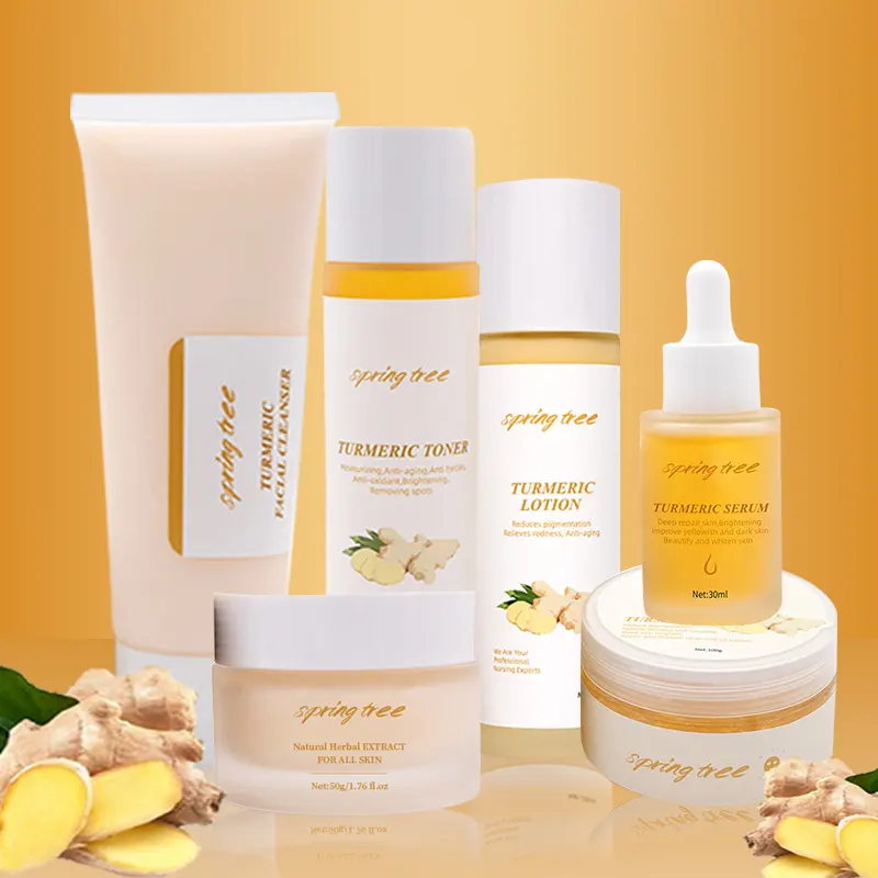 Organic Skin Care Set Anti Acne Whitening ขมิ้นครีมทาหน้าหน้าขาวใสแบบสาวเกาหลีบูสติ้งครีมผิวใสเร่งด่วน!!ท้าพิสูจน์จำนวน3 Care ฉลากส่วนตัว Skin Care