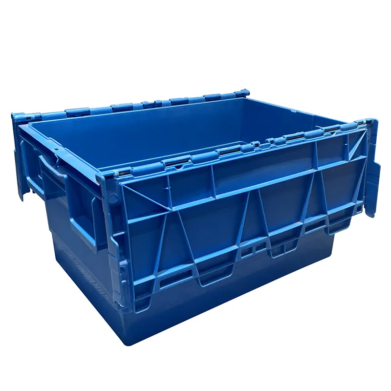 राउंड ट्रिप टोट्स संलग्न ढक्कन कंटेनर प्लास्टिक भंडारण, वितरण और भंडारण के लिए बॉक्स प्लास्टिक भंडारण बॉक्स प्लास्टिक भंडारण बॉक्स