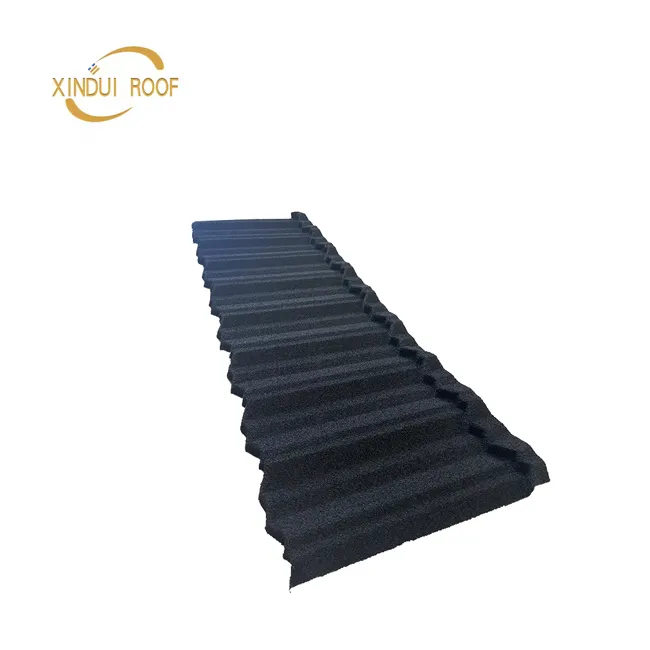 Euro e EUA Standard Metal Roof Nunca Fade Anti-corrosão Stone Coated Step Tiles Alumínio Zinco Corrugado Telhados Folhas