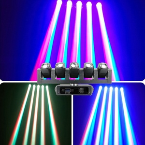5 kafaları Led hareketli ışıklar işın Strobe 2 IN 1 disko Led hareketli kafa 5X40W RGBW 4 IN 1 Led 6 adet sıcak Strobe DJ kulübü sahne aydınlatma - Product Image 2