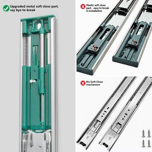 कारखाने की प्रत्यक्ष बिक्री नरम करीबी दराज दराज स्लाइड में 22 इंच की साइड रेल धातु बॉल असर वाली रसोई ड्रेसर कैबिनेट ड्रॉअर धावक - Product Image 2