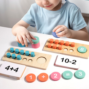 Montessori Math Manipulatives Lern nummern-und Zähl spiele aus Holz Zehn-Rahmen-Set für Grundschul zimmer und Kindergarten - Product Image 3