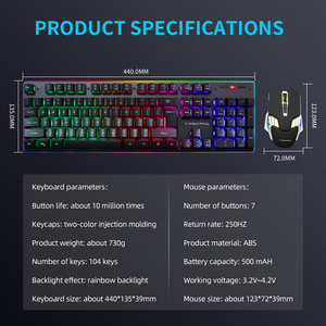 2025 Custom 104 Keys Gaming Mechanical RGB Computer Wireless USB Recargable Teclado y Mouse Combos - Product Image 6