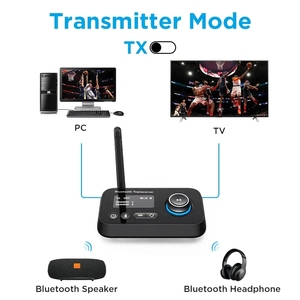 3 в 1 Bluetooth передатчик приемник 5,0 аудио адаптер для 2 наушников с ЖК-дисплеем для телевизора дома стерео динамик - Product Image 2