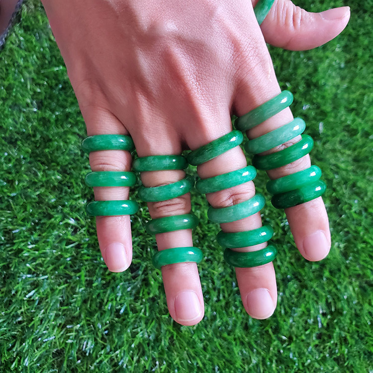 Green jade rings