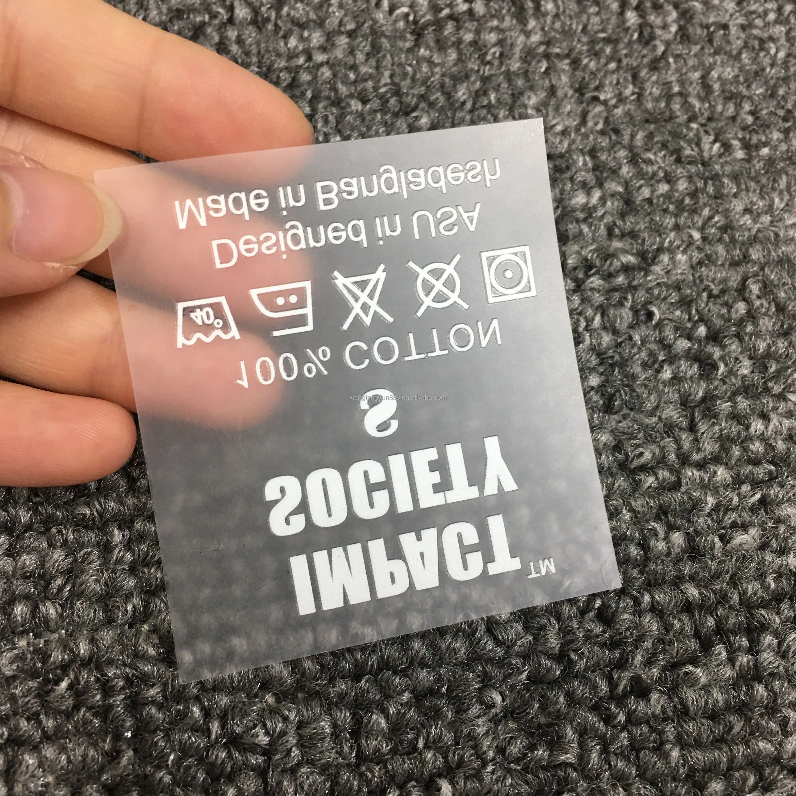 Logo personalizzato lavabile collare per bambini ferro elastico su etichette per abbigliamento etichette per camicie etichetta a trasferimento termico