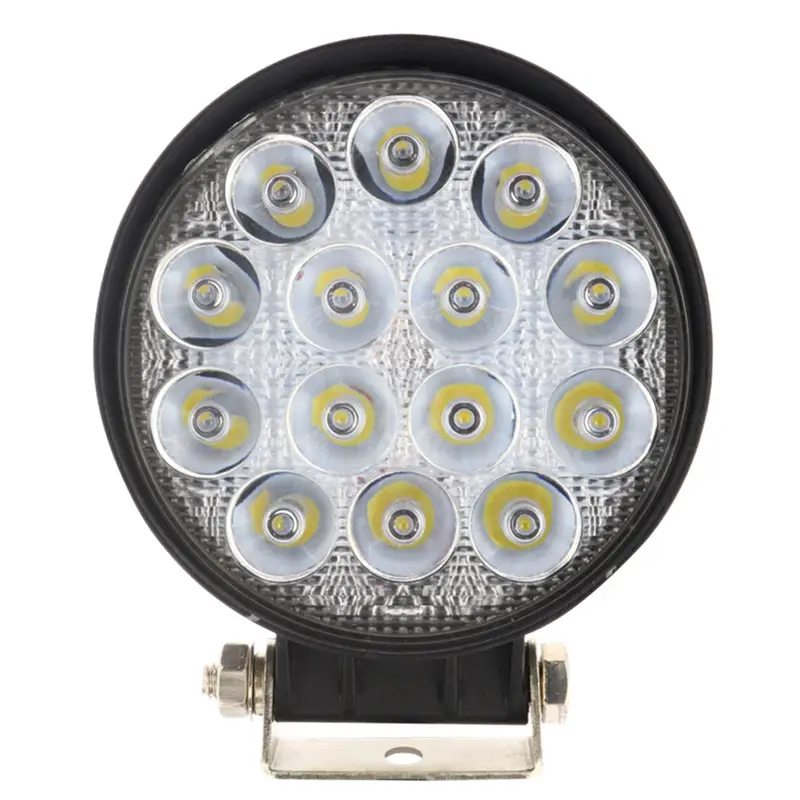 Projecteur LED circulaire pour moto 42W, 6000K, 4200lm, étanche, lampe de travail, pour Suv, bateau, Jeep, 4x4, camion