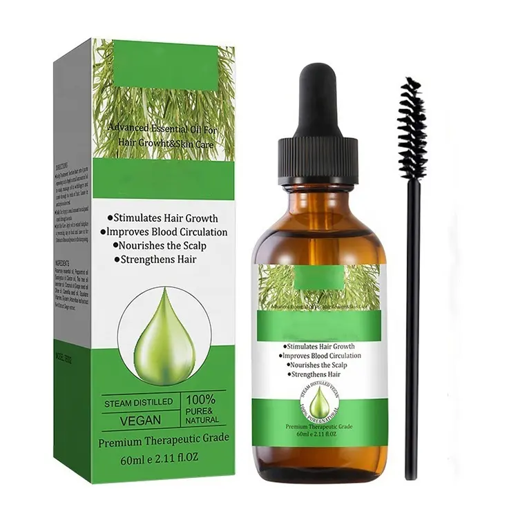 Venta al por mayor extracto de romero natural aceite de crecimiento del cabello logotipo privado personalizado alta concentración nutrición aceite esencial para el cabello