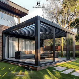 Patio 3M X 3m, ขนาด3M X 3m หลังคาแบบ Hardtop บานเกล็ดอลูมิเนียมพร้อมที่กั้น - Product Image 2