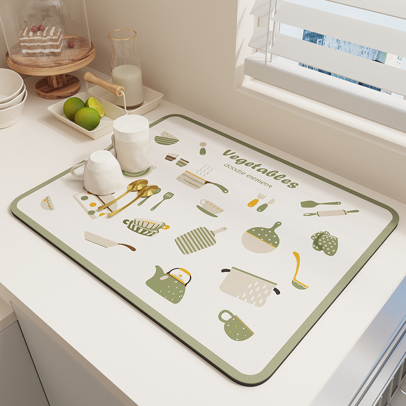 No-wash drain mat - Qiongchu Impression Green