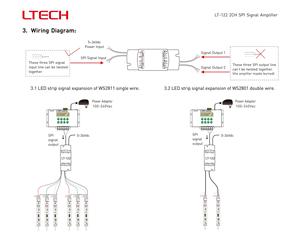 LTECH 2-6 kanal su geçirmez SPI sinyal amplifikatörü SPI (TTL) sinyal denetleyici LED ışık sinyal amplifikatörü - Product Image 4
