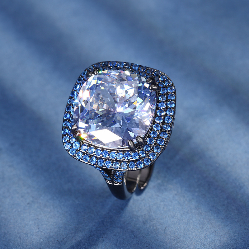 Black Gold White Blue plated ring