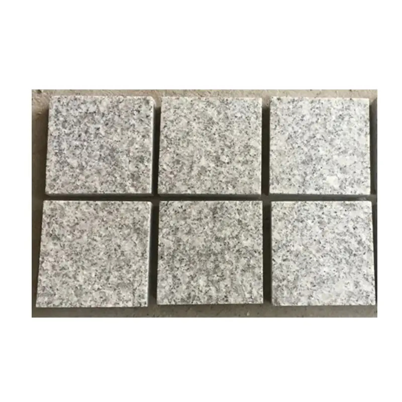 Pavimento de granito gris G603, piedra adoquín, azulejo flameado, pavimento de piedra cúbica para entrada