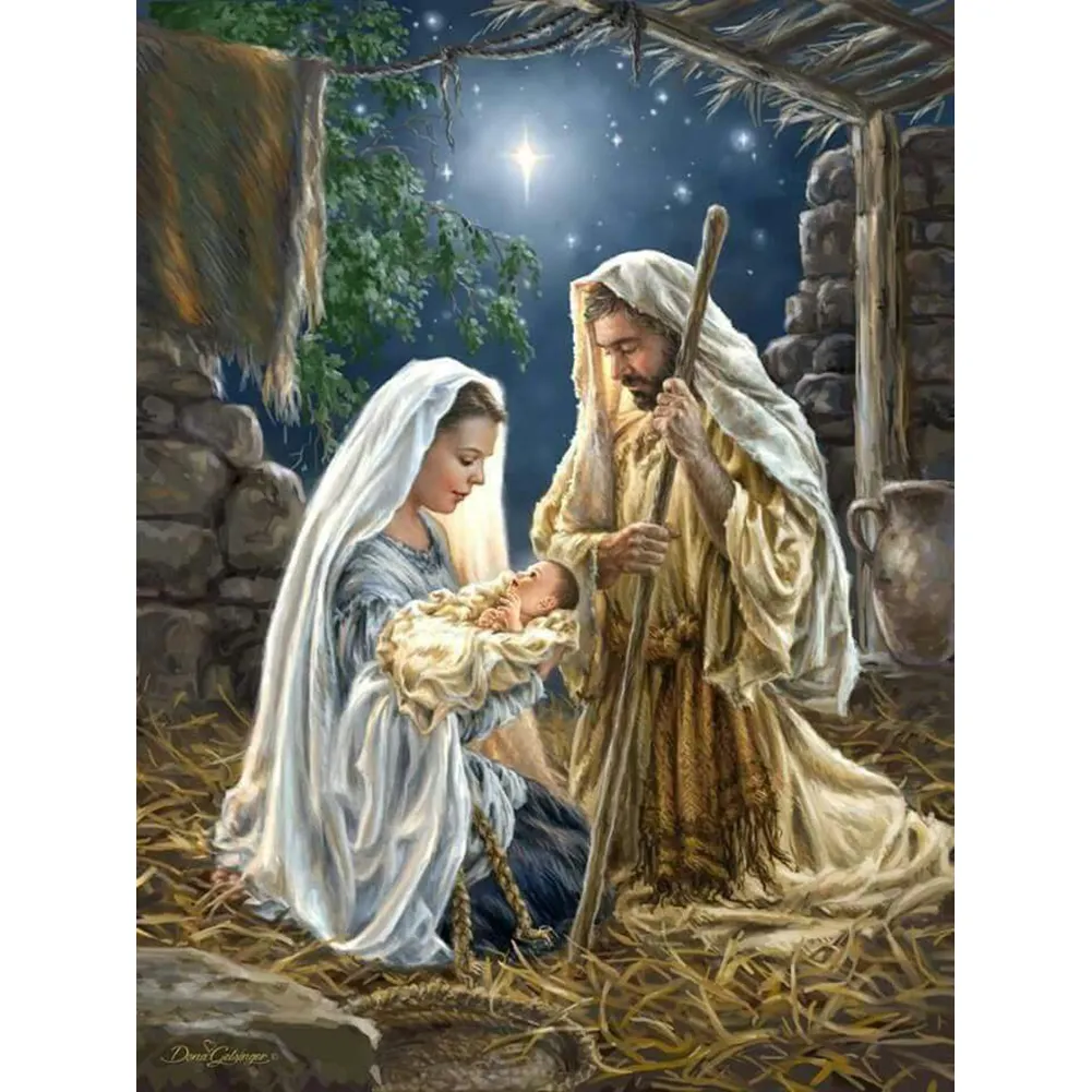 Pintura de diamante 5D de la Virgen María, niño, Religión Cristiana, Jesús, bordado de diamantes, amor de la madre, religión infantil