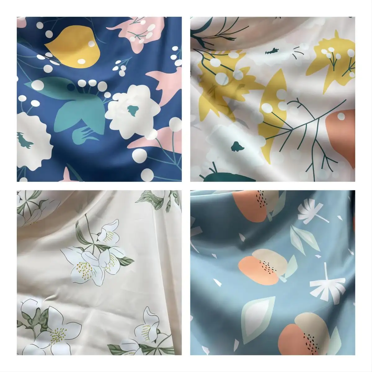 Impresión personalizada 100% poliéster Impresión digital satén tela diseño floral para mujeres vestidos camisa