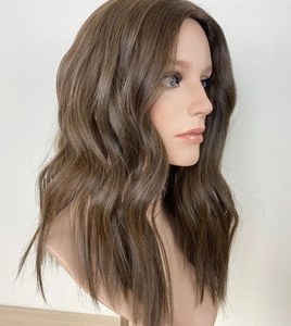 Fast Delivery Cold Brown Jewish Kosher Topper for Women Silk Base Weft <strong>Back</strong> Toppers Clip in Hair 6x7 Silk Base <strong>Human</strong> Hair Toupee - Product Image 1